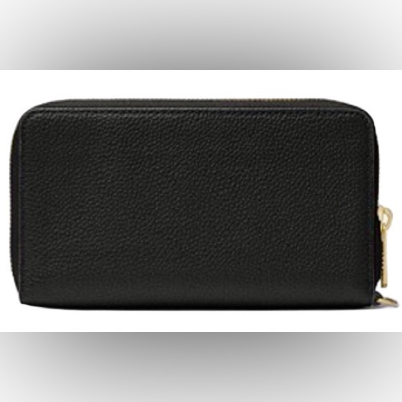 NWT - MICHAEL KORS Jet Set Black Leather Smartphone Wristlet - Picture 2 of 9